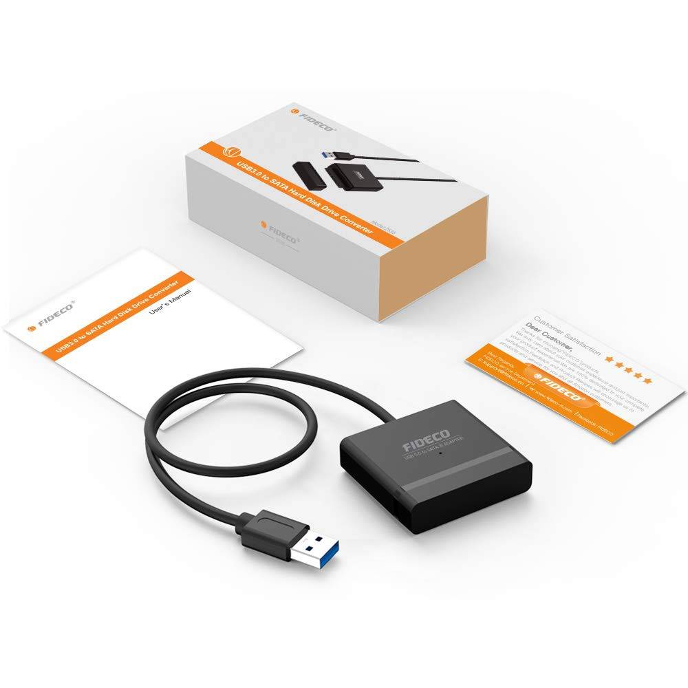 2 Adaptateurs Disque Dur USB 3.0 pour 2.5/ 3.5 HDD/SSD, Convertisseur SATA et IDE avec Alimentation DC 12V 2A - Accessoires informatique